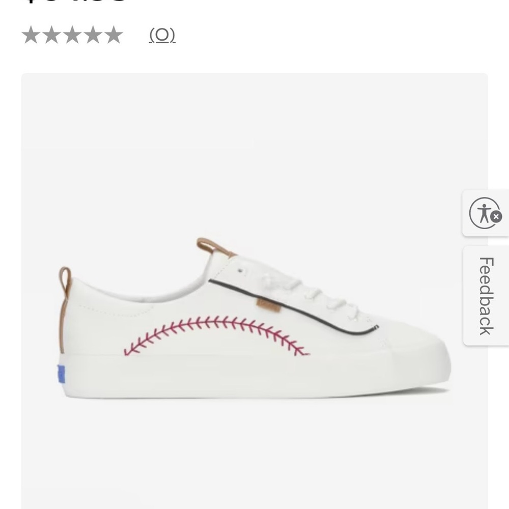 Kids White and Red Baseball Stitch Sneakers